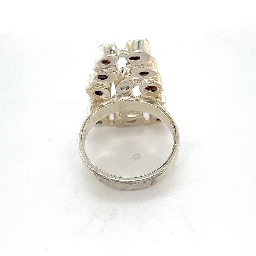 Multi-Stone Silver 925 Ring - image 3